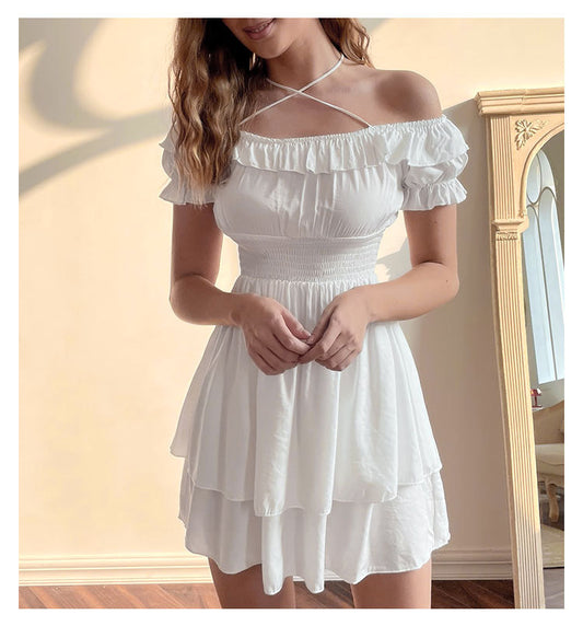 Casual Off Shoulder Ruffle Style Dress