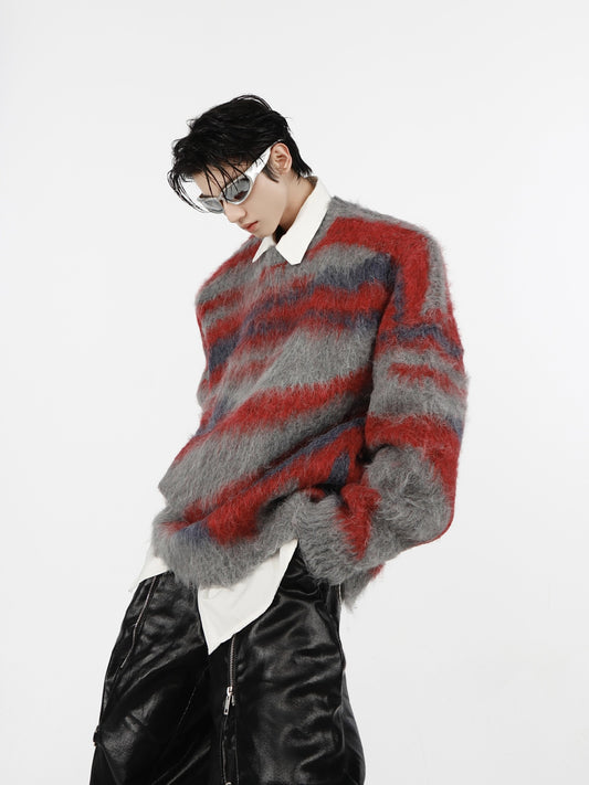 2023 New Niche Christmas Vibe: Mohair Thicker Sweater, Design Sense Loose Knit Sweater, Simple Top