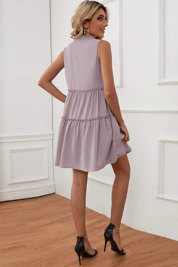 V-neck loose fitting sleeveless minimalist dress