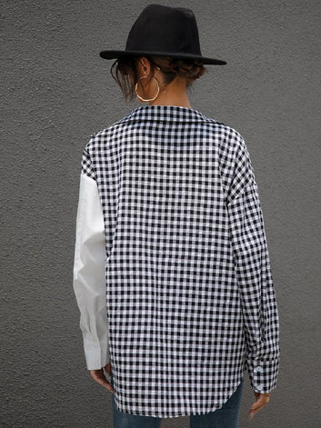 Long Sleeve Square Pattern Shirt