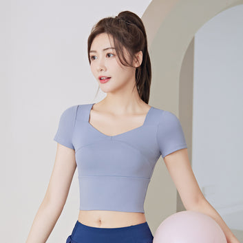 Juyitang provides customized samples and images, supports OEM/ODM customization, quick drying with chest pads, yoga short sleeves