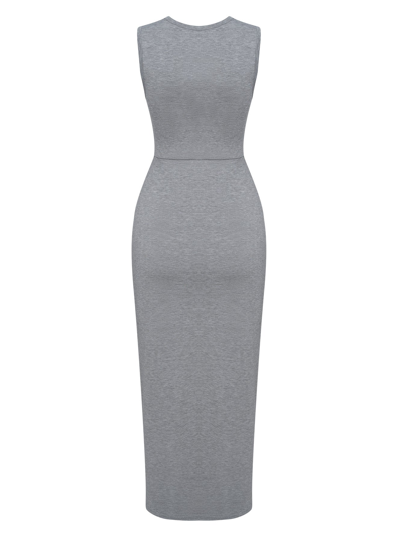 Casual Solid Round Neck Split Dress