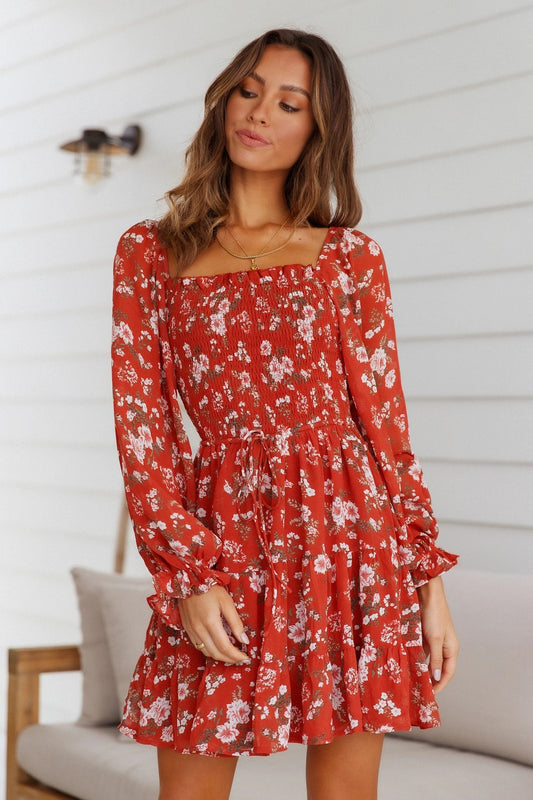 Printed Fit & Flare Dress