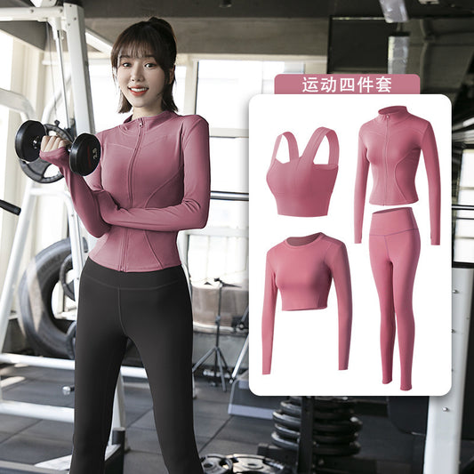 Juyitang yoga clothes women's spring and summer tight and thin gym quick-drying clothes fitness clothes morning jogging sports suits