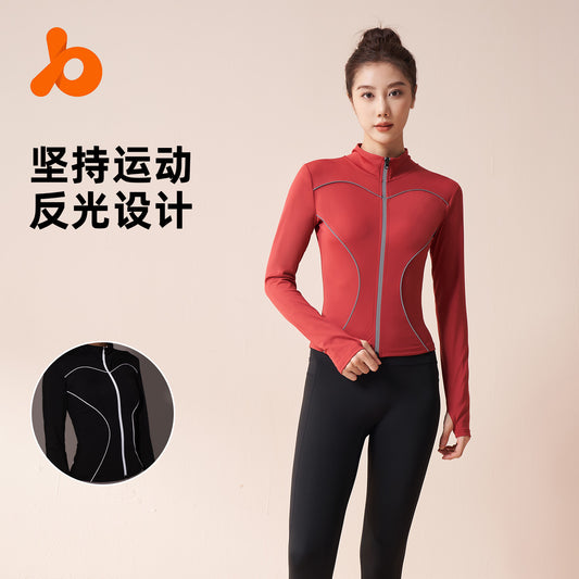 Juyi Tang Night Running Reflective Cycling Suit Windproof Quick Drying Slim Fit Running Sports and Fitness Set