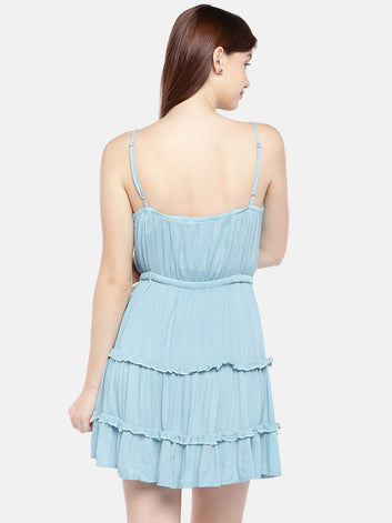 Shoulder Strap V-neck Short Length dress