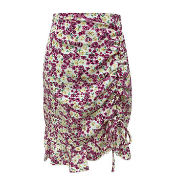 Chiffon floral A-line skirt